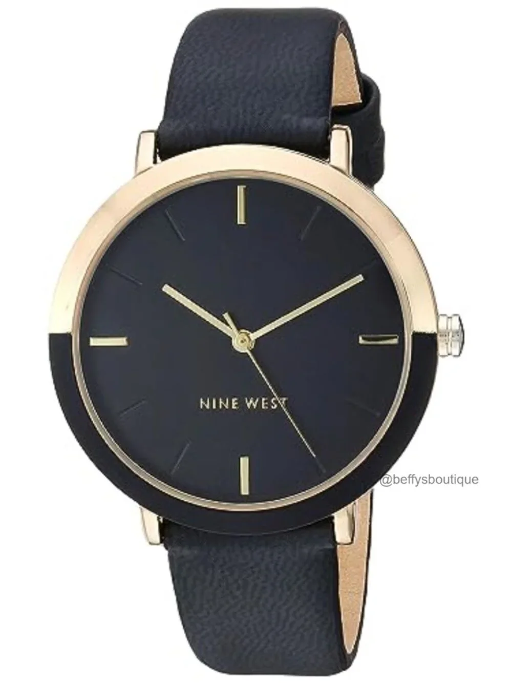 Faux Leather Strap Watch with Mineral Crystal - Analog
